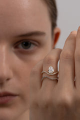 1ct Pear Wave Ring - PRMAL