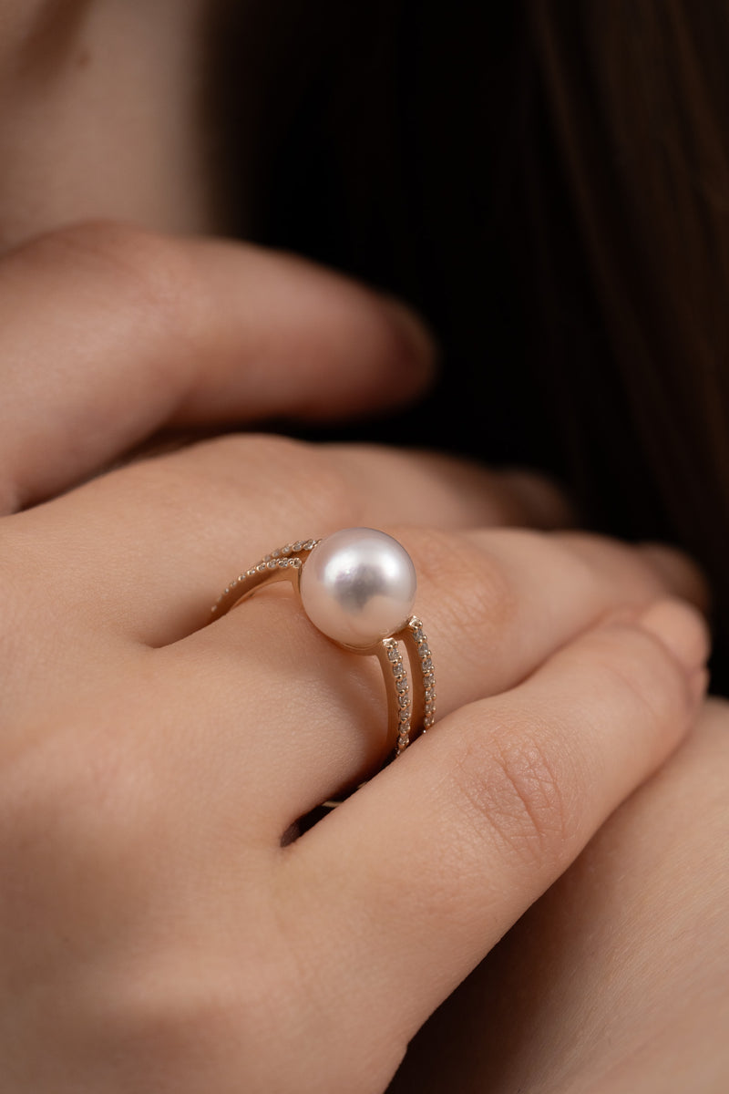 Nomal Rings Pearl Double Oval Ring - PRMAL