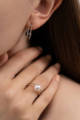 Double Lift Black Pearl Earring - PRMAL