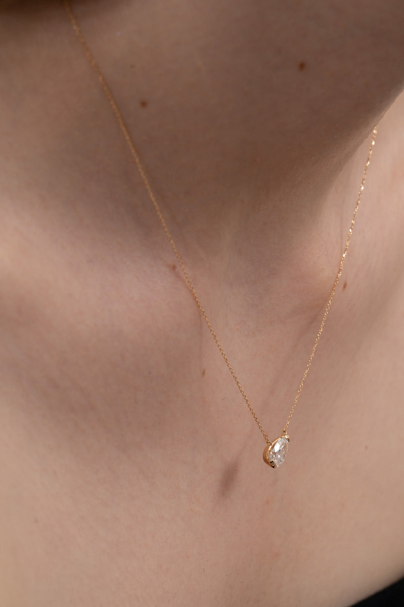 Facet 1ct Pear Necklace