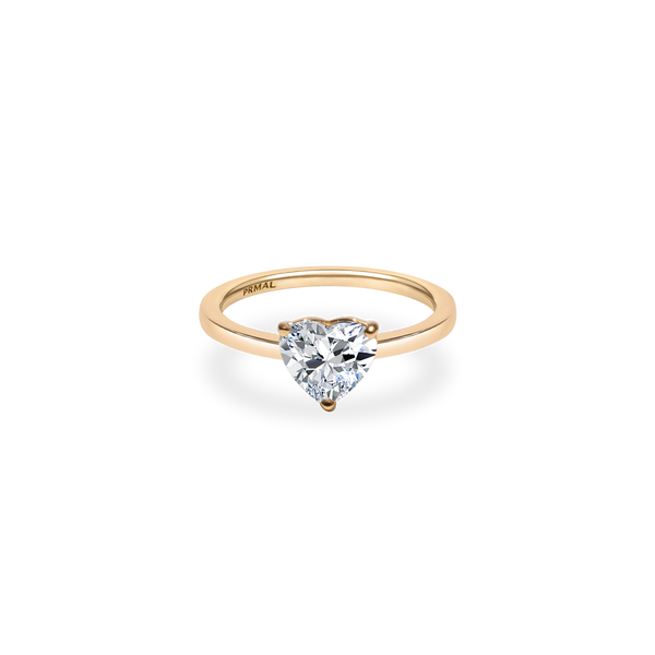 1ct Heart Diamond Plain Ring - PRMAL