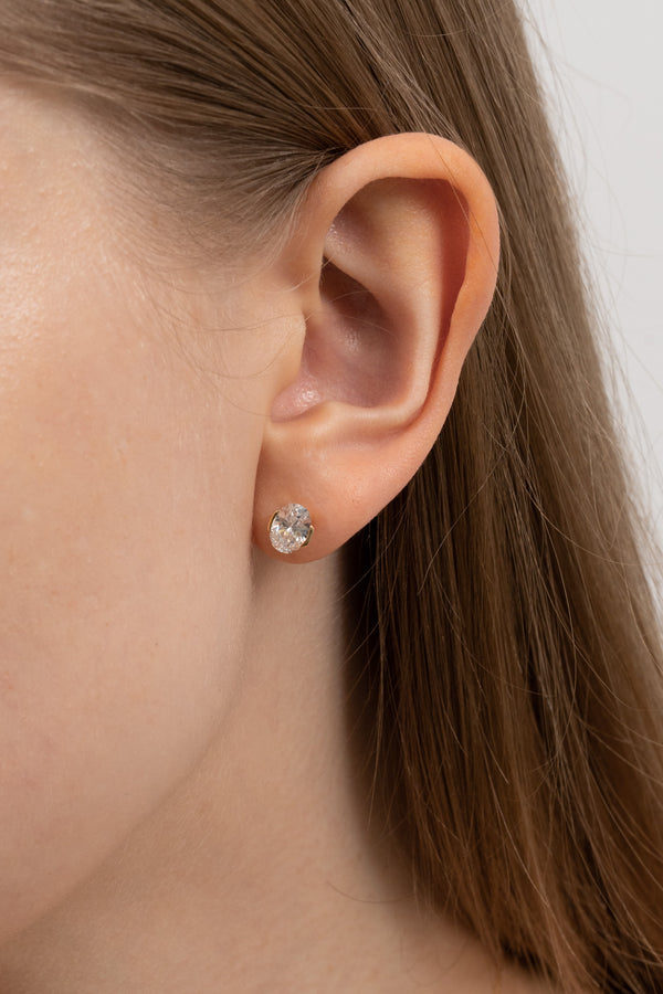 Facet 1ct Oval Stud - PRMAL