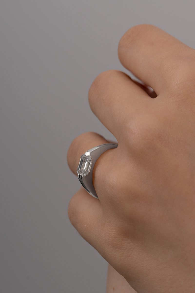 Titanium 2025 emerald ring