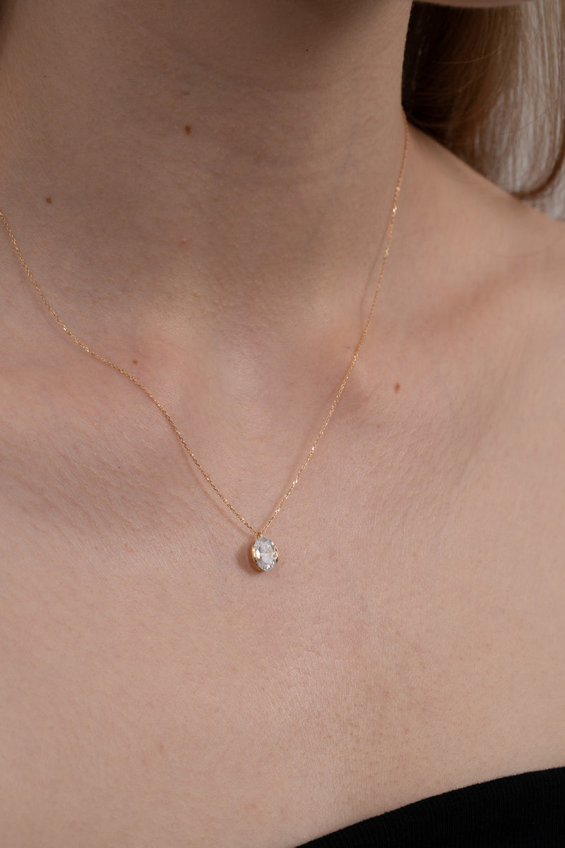 Facet 1ct Oval Necklace - PRMAL