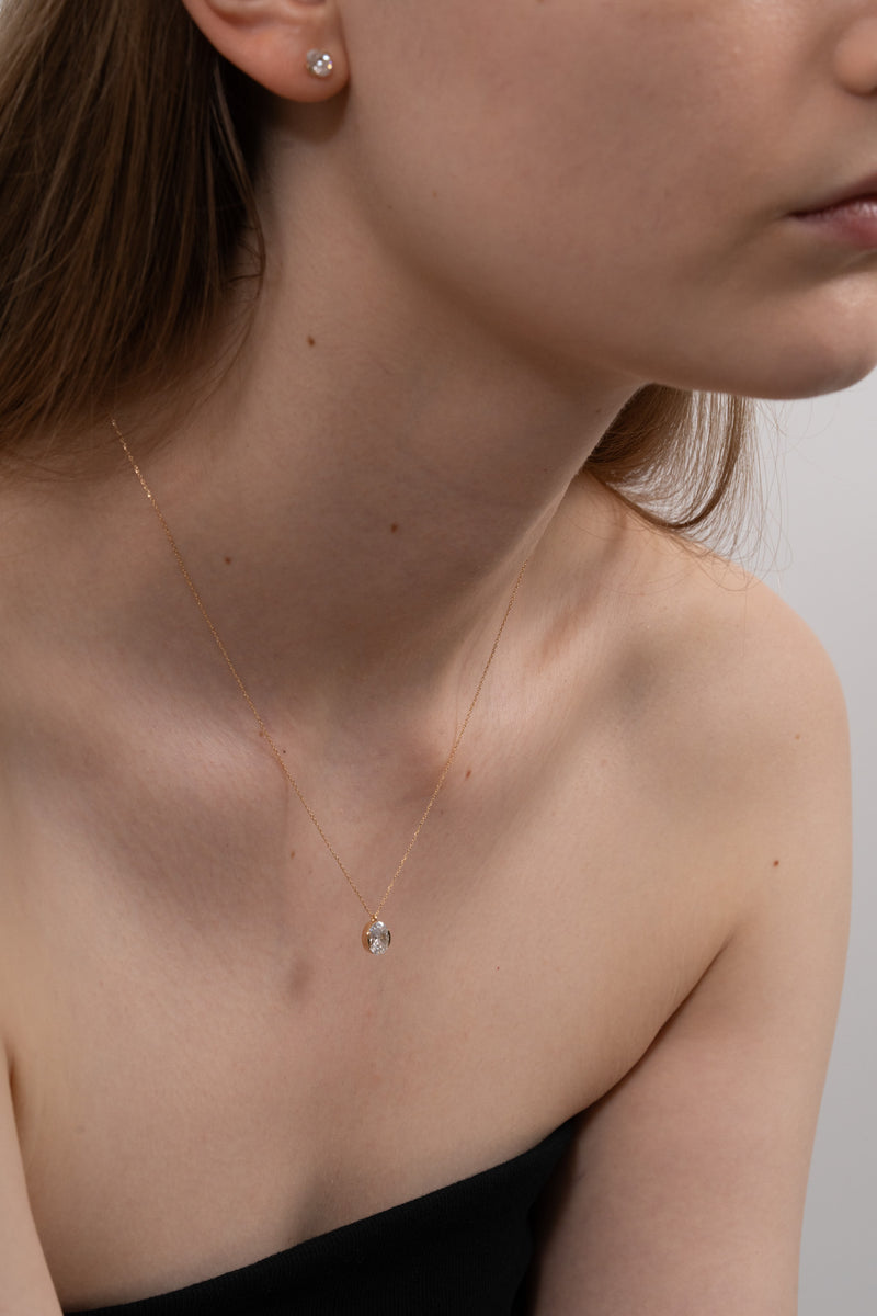 Facet 1ct Oval Necklace - PRMAL