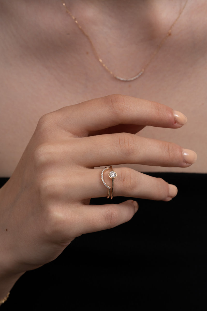 Stacking Half Circle Ring