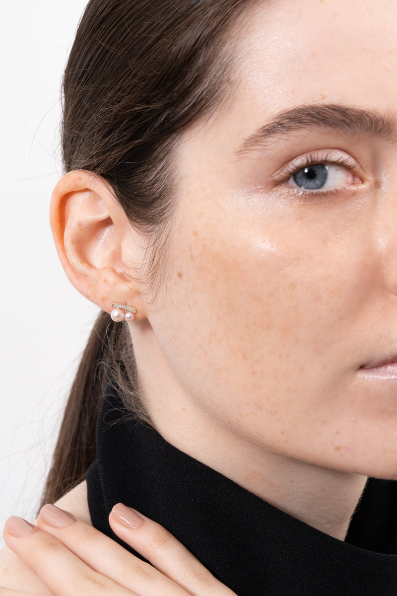 Drop Twin Pearl Earring - PRMAL
