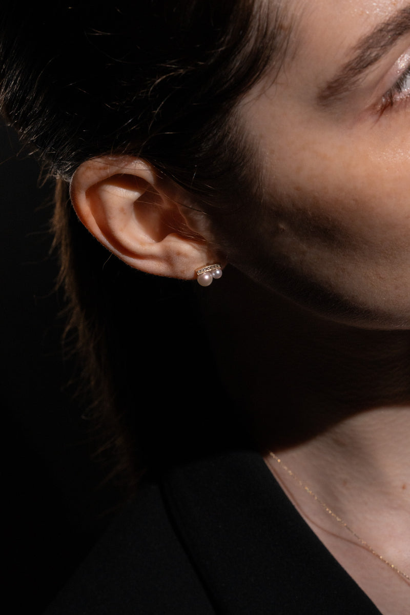Drop Twin Pearl Earring - PRMAL