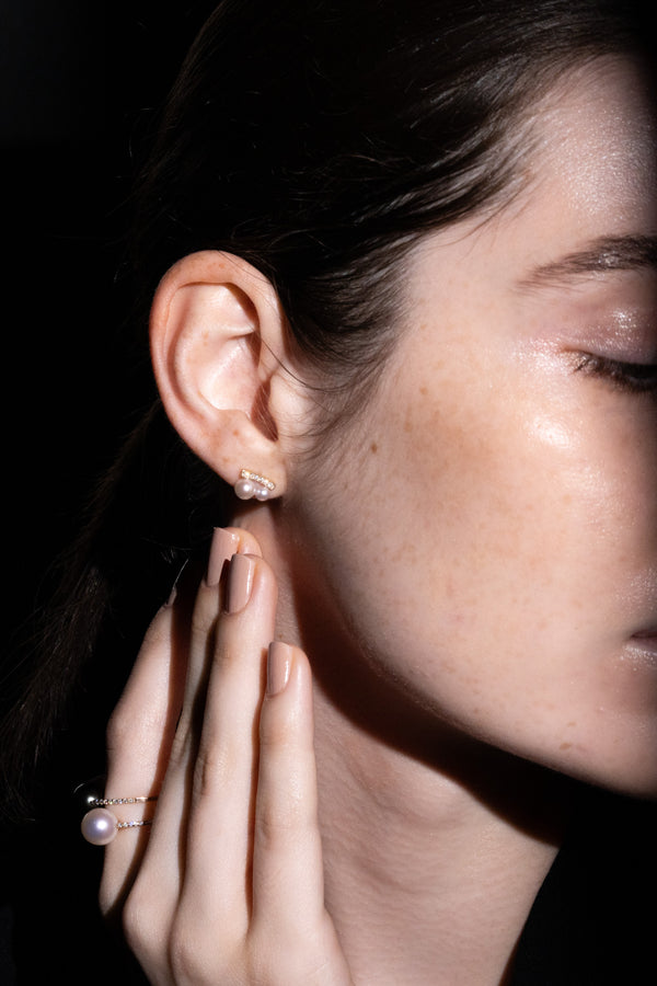 Drop Twin Pearl Earring - PRMAL