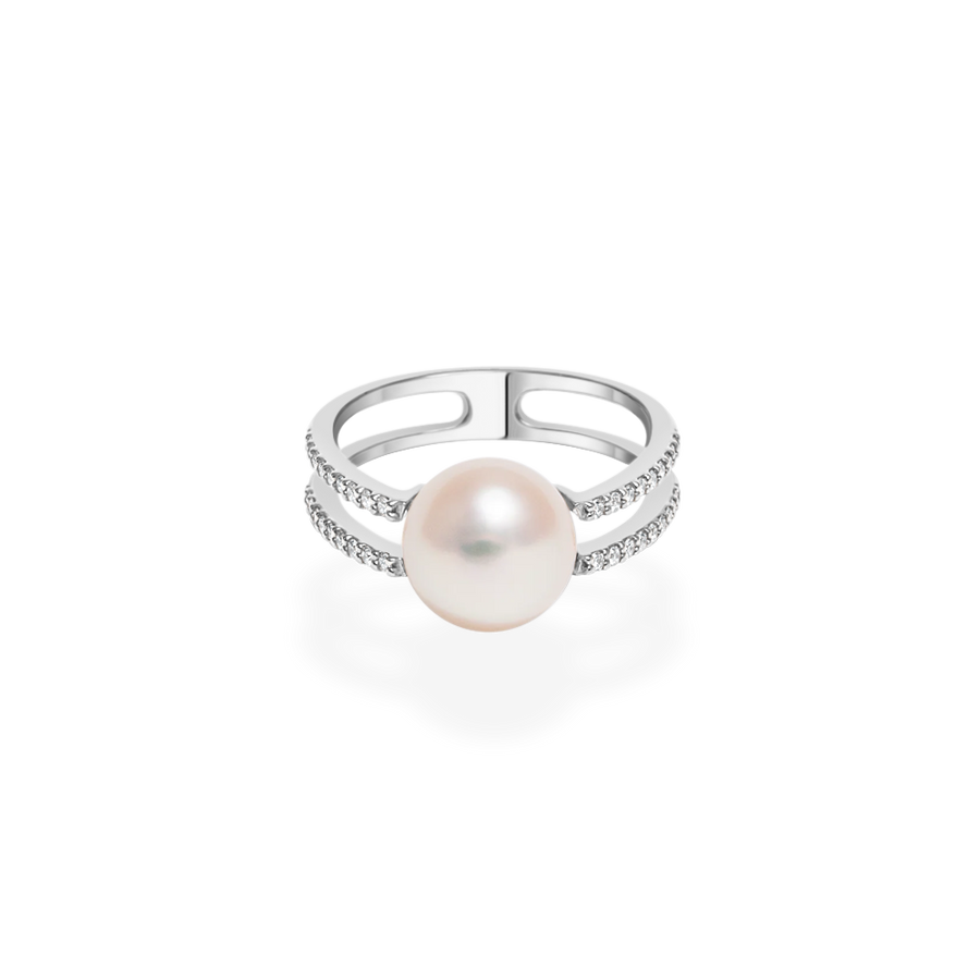 11687円 K14WG リング 指輪 9号 パール 約8mm 総重量約3.0g 中古