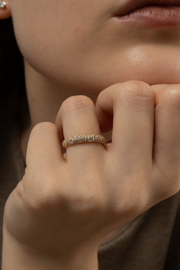 Mixture Pave Dome Ring [Bridal Edition] - PRMAL