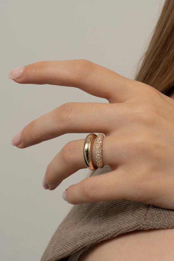 Mixture Pave Dome Ring - PRMAL