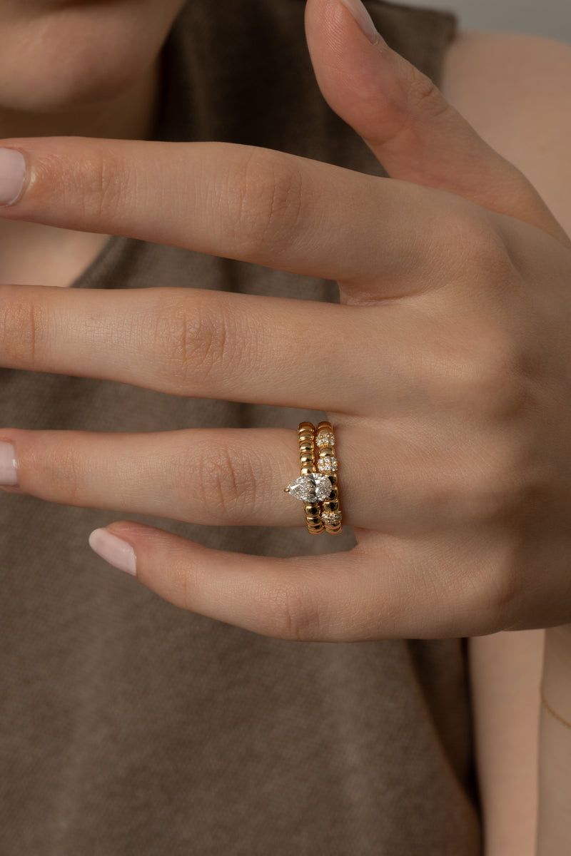Pula Puff Solitaire Ring [Pear] - PRMAL