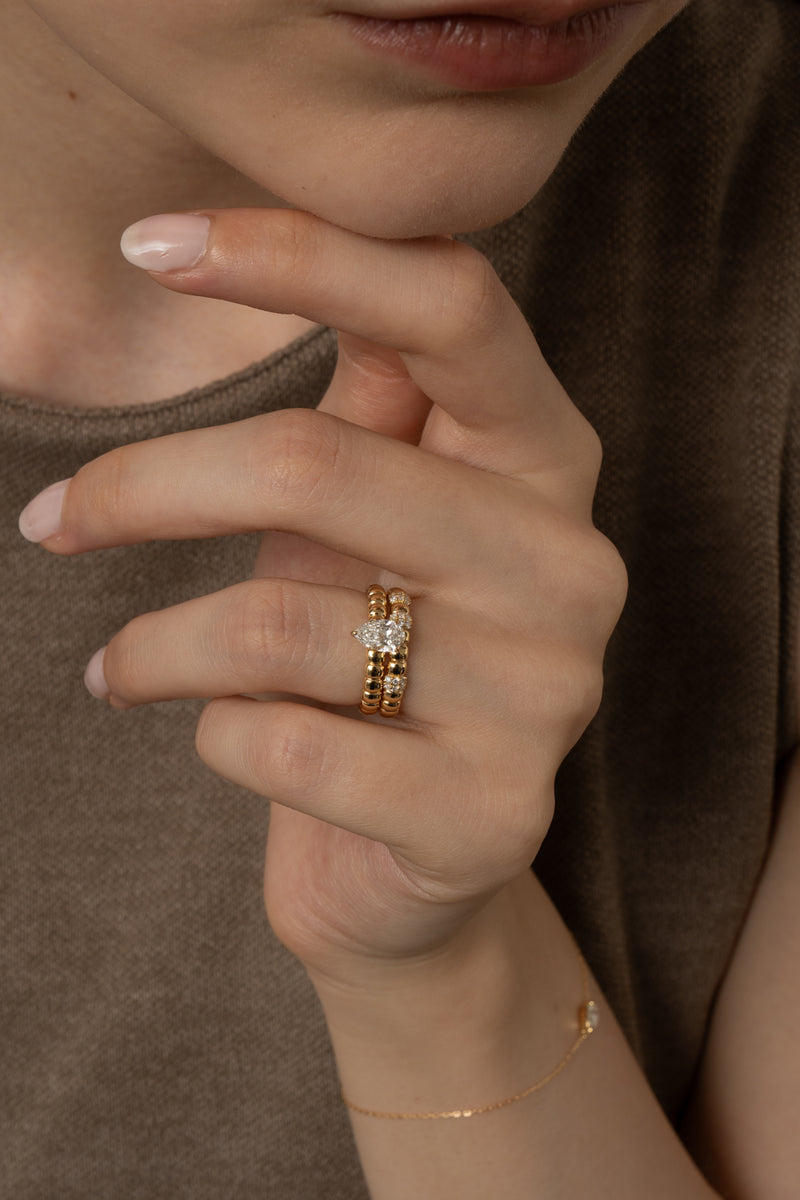 Pula Puff Solitaire Ring [Pear] - PRMAL