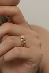 Pula Puff Solitaire Ring [Pear] - PRMAL