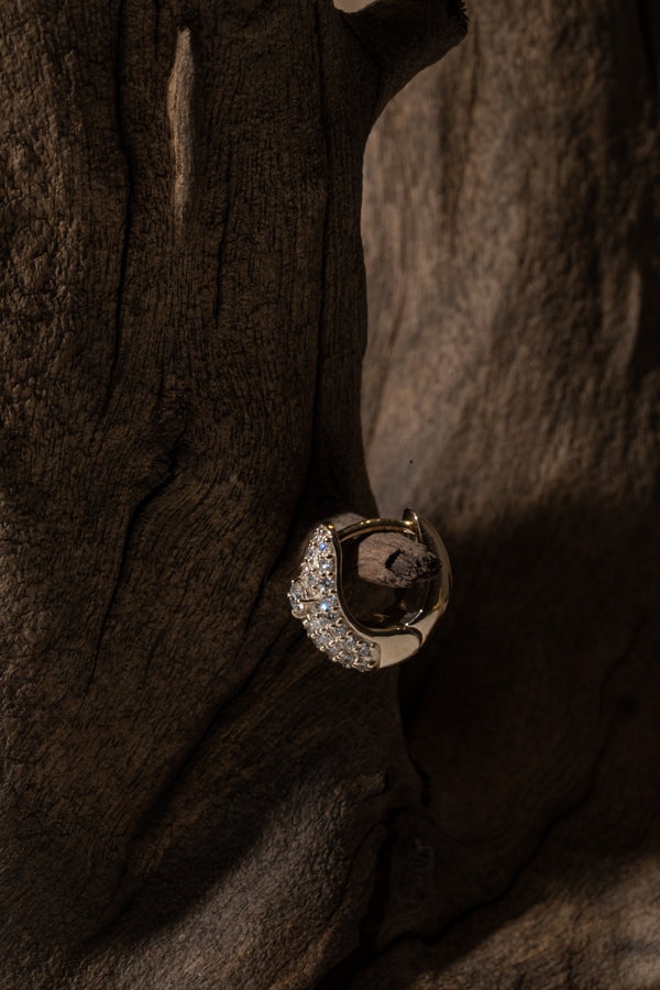 Drop Hoop Pave Earring S - PRMAL