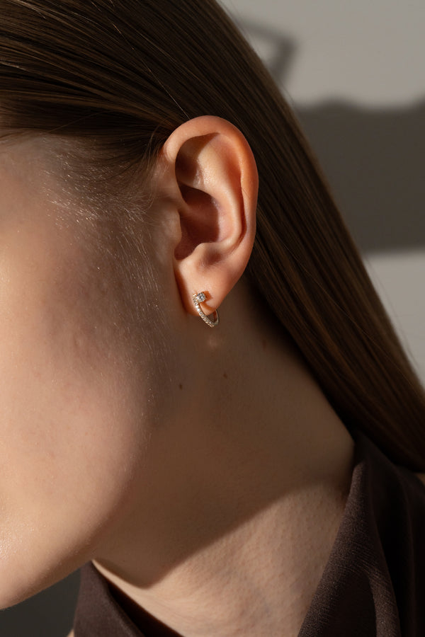 Glacier Floating Round Hoop Earring - PRMAL