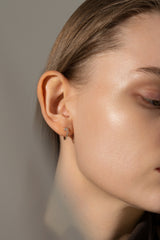 Glacier Floating Emerald Hoop Earring - PRMAL