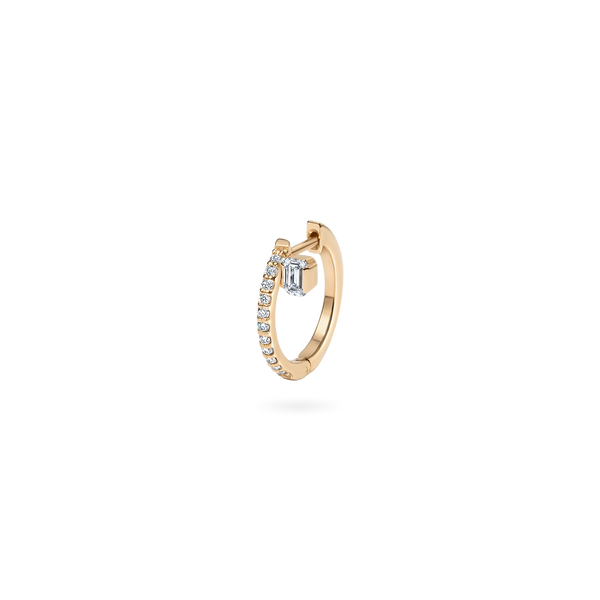 Glacier Floating Emerald Hoop Earring - PRMAL