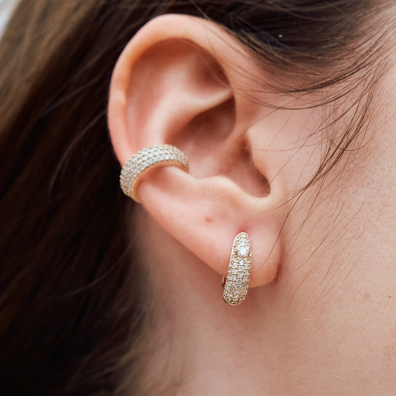 Drop Hoop Pave Earring M