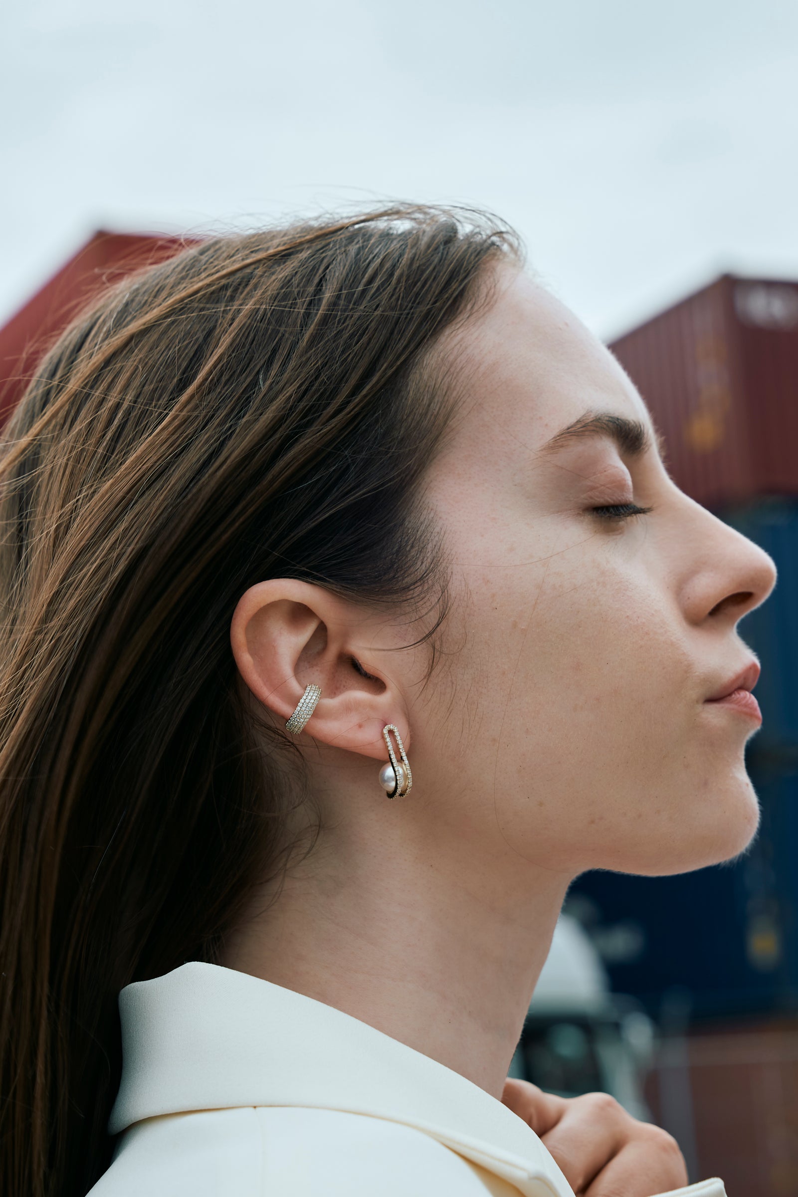 アクセサリー (PRMAL) DOUBLE LIFT PEARL EARRING Double Lift Pearl Earring - PRMAL