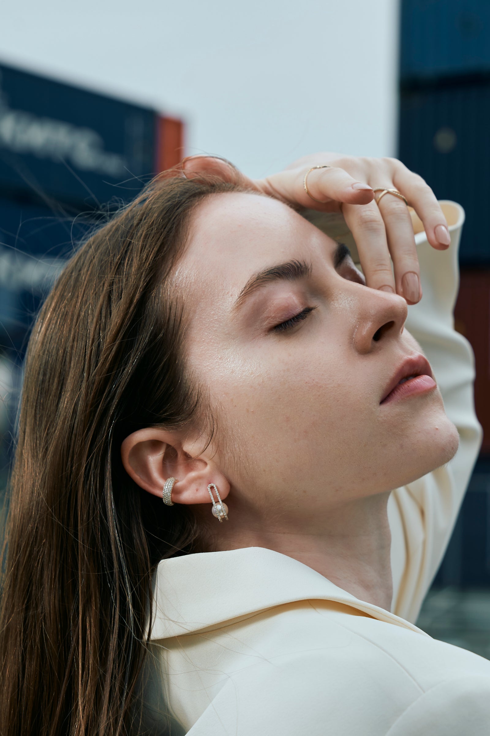 アクセサリー (PRMAL) DOUBLE LIFT PEARL EARRING Double Lift Pearl Earring - PRMAL