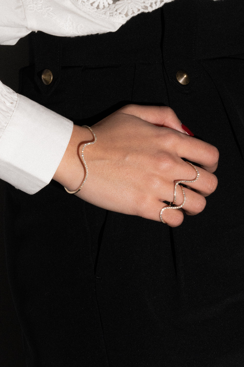 Massive Wave Double Finger Ring - PRMAL