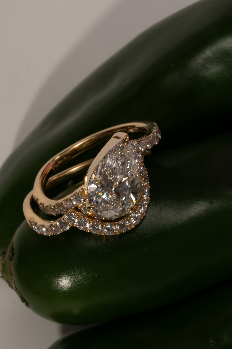 Infinity Pear Twin Wave Ring - PRMAL