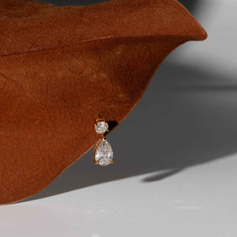 Pear Drop Diamond Earring - PRMAL