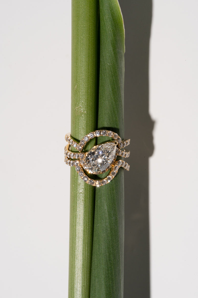 Infinity Pear Twin Wave Ring - PRMAL