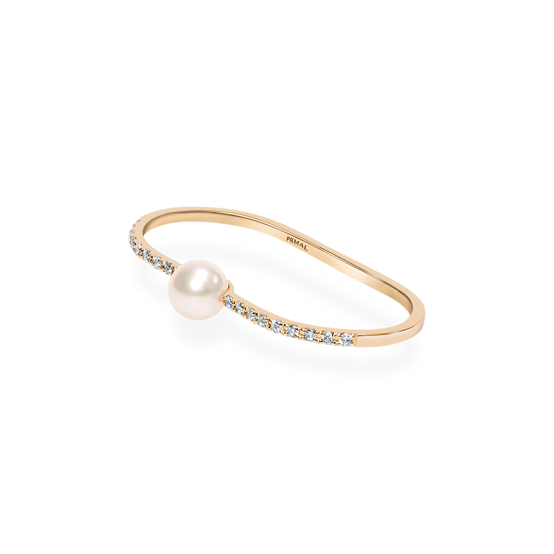 Petite Pearl Double Finger Ring - PRMAL