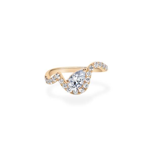 Infinity Pear Cross Wave Ring [Bridal Edition] - PRMAL