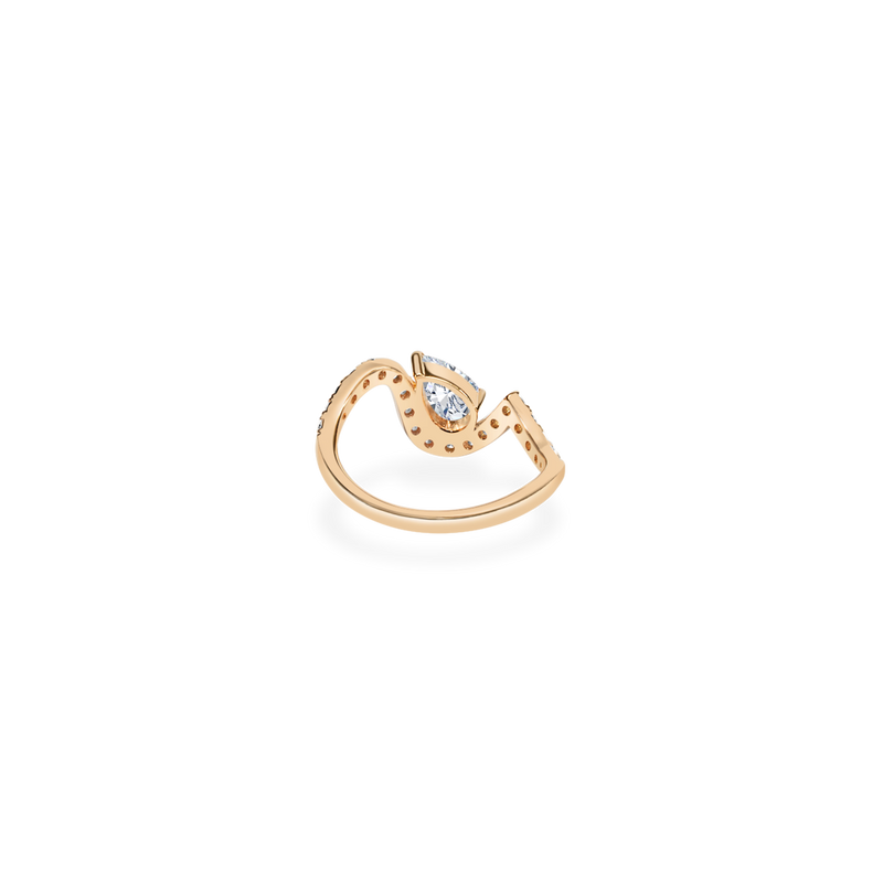 Infinity Pear Cross Wave Ring [Bridal Edition] - PRMAL