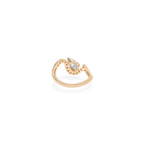 Infinity Pear Cross Wave Ring - PRMAL