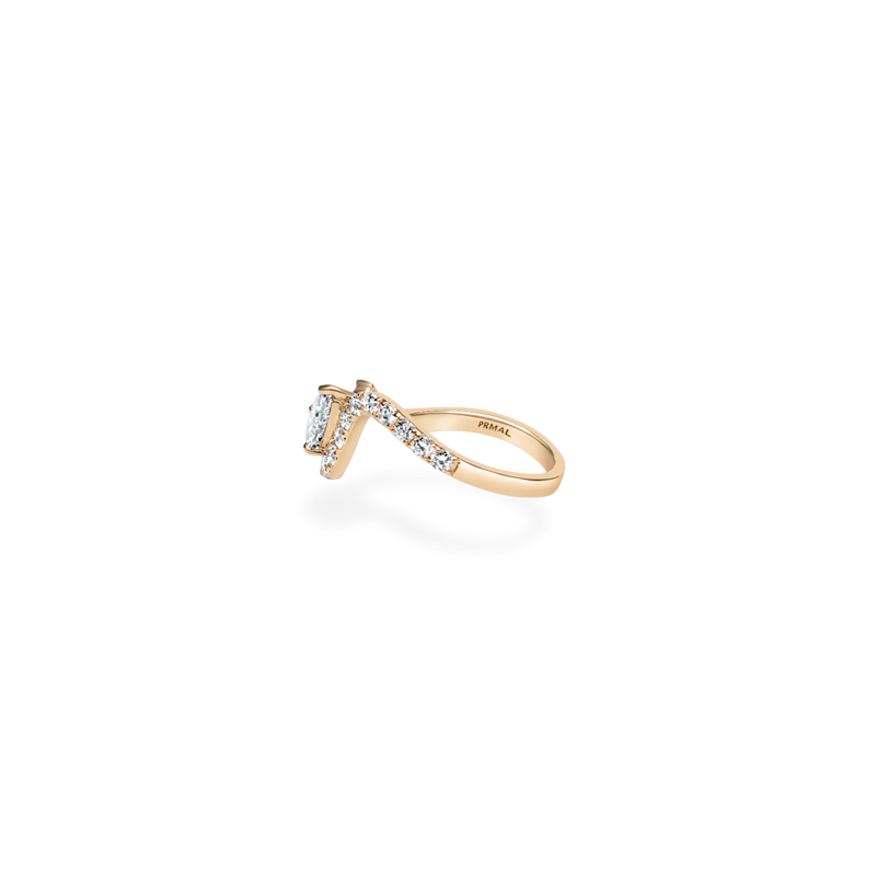 Infinity Pear Cross Wave Ring - PRMAL