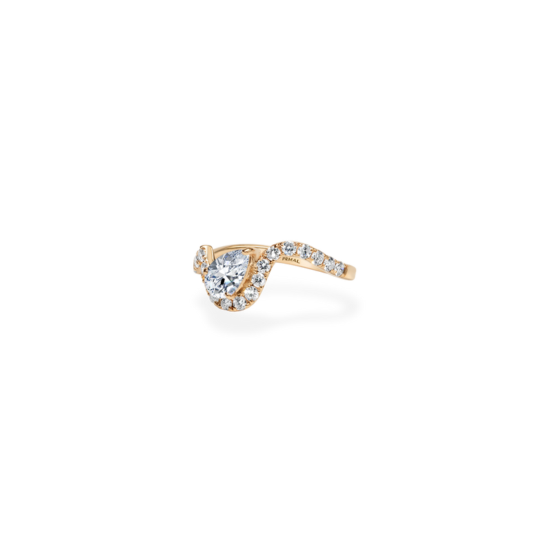 Infinity Pear Cross Wave Ring - PRMAL