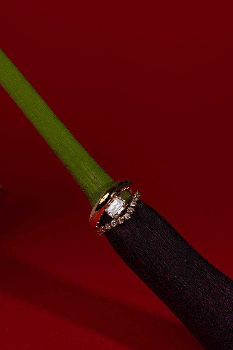 1ct Emerald Dome Ring