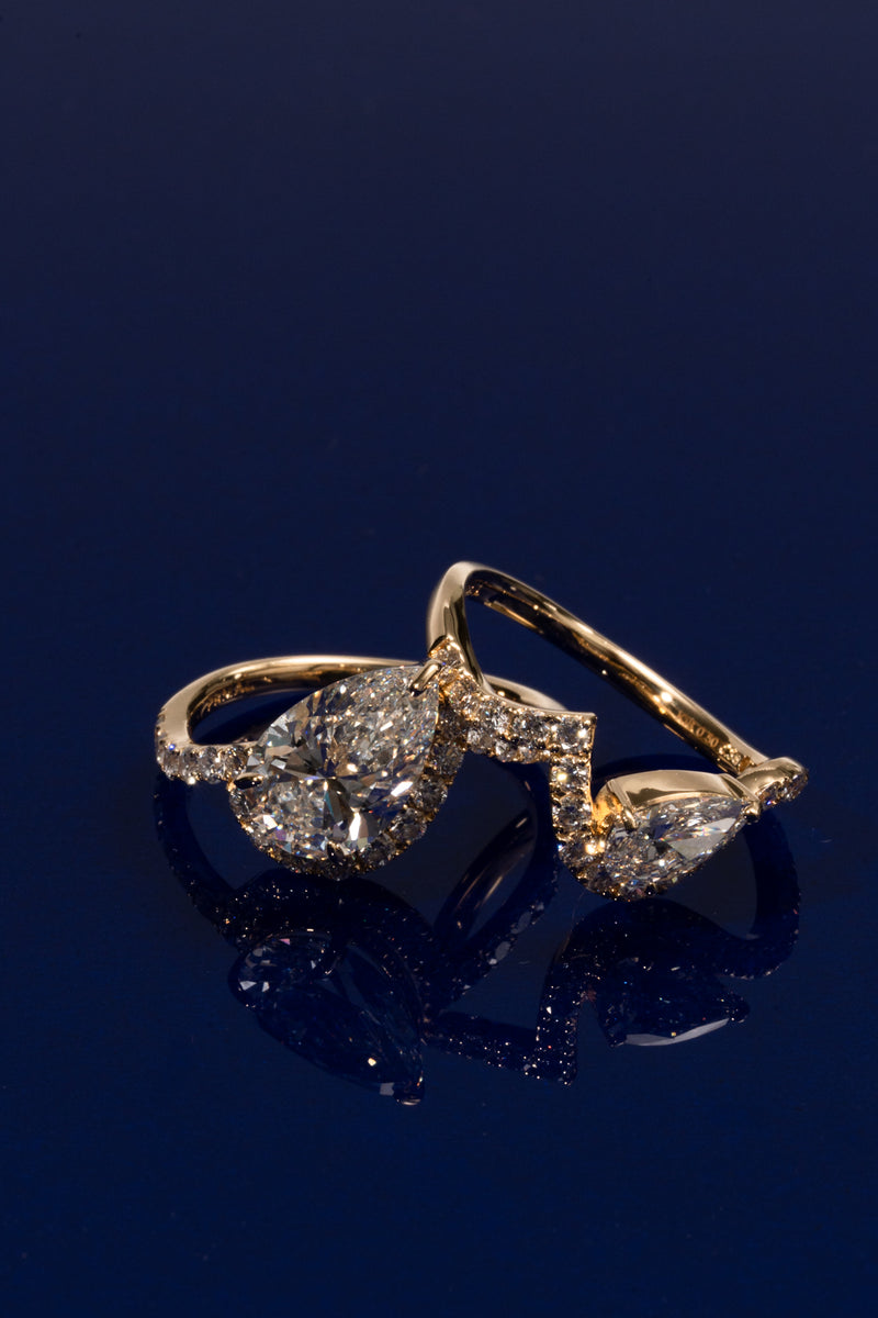 Infinity Pear Twin Wave Ring - PRMAL