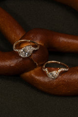 Infinity Pear Cross Wave Ring - PRMAL