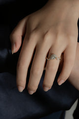 Infinity Pear Cross Wave Ring - PRMAL
