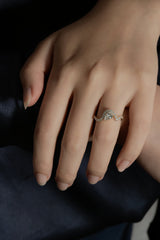 Infinity Pear Cross Wave Ring [Bridal Edition] - PRMAL