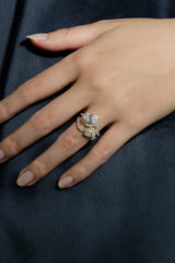 Infinity Pear Twin Wave Ring - PRMAL