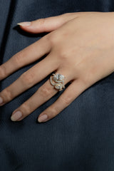 Infinity Pear Twin Wave Ring [Bridal Edition] - PRMAL