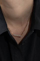 Pave Long Clip Necklace