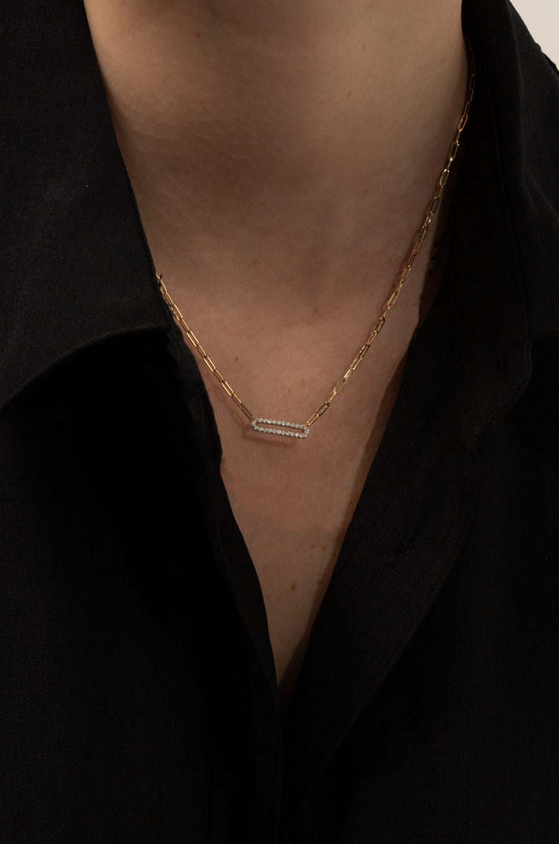 Pave Clip Necklace - PRMAL