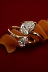 0.3ct Pear Wave Pinky Ring - PRMAL