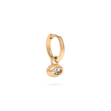 0.3ct Oval Diamond Hoop Charm - PRMAL