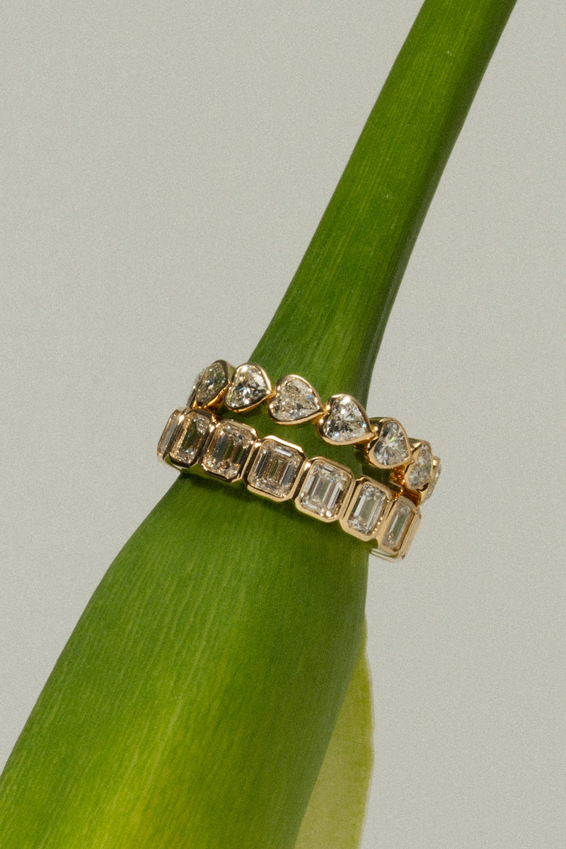 Emerald Half Eternity Ring [Bridal Edition] - PRMAL