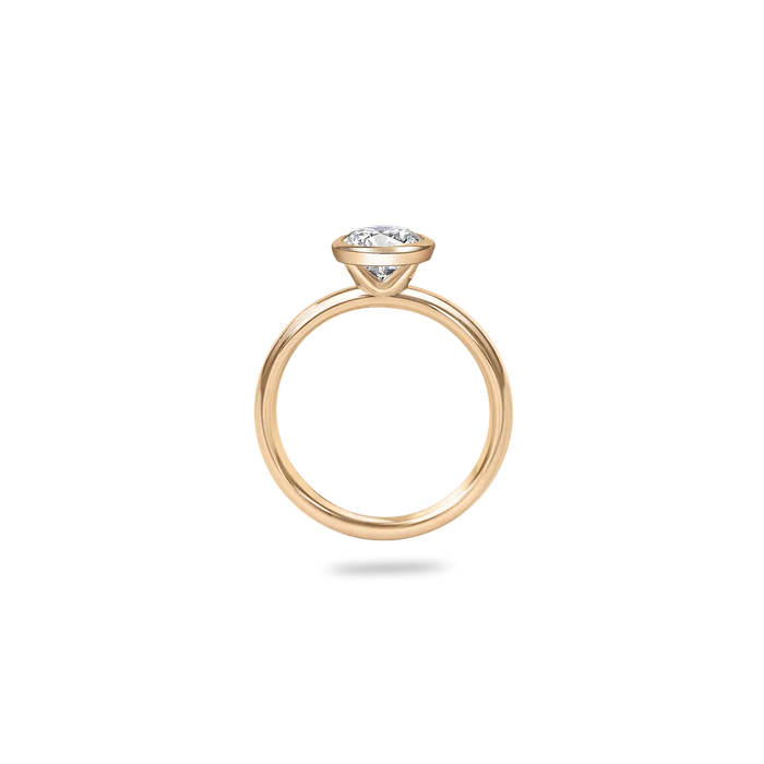 0.72ct Leira Bezel Plain Ring [D/VVS2/IDEAL] - PRMAL