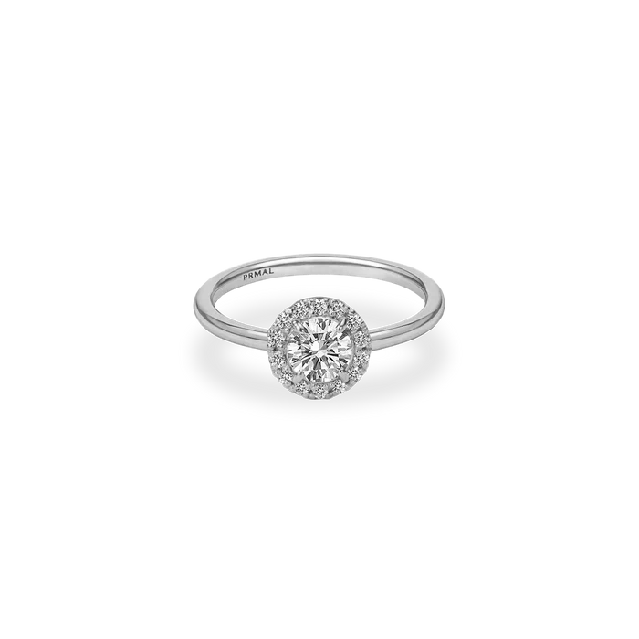 0.51ct Flora Halo Plain Ring [D/VVS2/IDEAL] - PRMAL